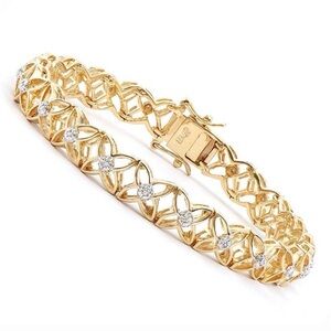 NWOT Elegant 0.15 Cts Diamond Designer 18KGP Bracelet